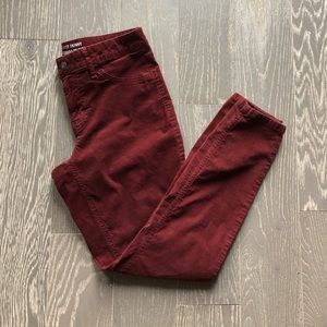 Maroon Corduroy Mid-Rise Skinny Pants (8)